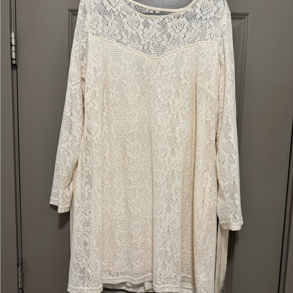 Idyllwind Cream Long Sleeve Lace Dress